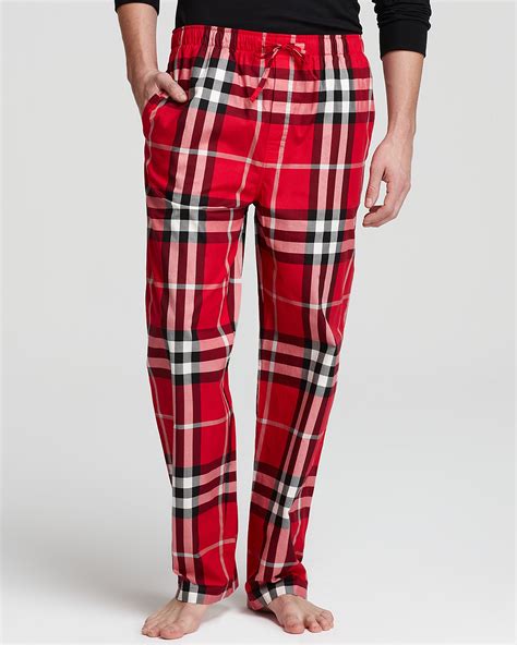 burberry check cotton pajama pants|burberry check back jogging pants.